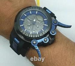 SALE $150. Punisher Invicta Watch 55mm Black Blue Silicone Strap 2-Triggers