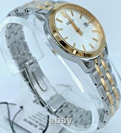 Seiko Essentials Womens Two Tone Stainless Steel White Watch SUR410 MSRP $225