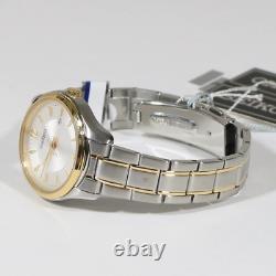 Seiko Quartz Two Tone Women's White Dial Sapphire Crystal Watch SUR474P1