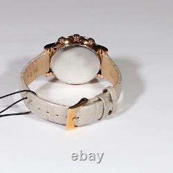 Seiko Women's Rose Gold Tone White Textured Dial Chronograph Watch SRW834P1