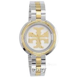 TORY BURCH Miller Womens Two-Tone Dress Watch, White Gold Dial, Stainless Steel