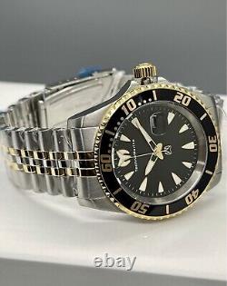 TechnoMarine Manta Sea Men 42mm Swiss BLACK Dial Two Tone Jubilee Bracelet Watch