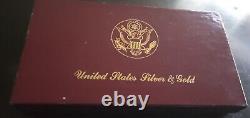 United States Proof Solid Gold & Silver Set 1/2 Troy Oz Gold & Two Silver & Ogp