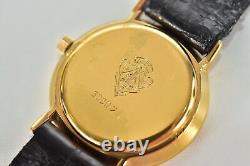 Vintage Exc+5 GUCCI 3000.2. L Black & Gold Dial Qz Ladies Watch Swiss Made