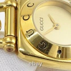 Vintage Gucci 6300l Black Gold Women's Swiss Made Watch 2405292