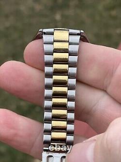 Vintage Seiko SQ Men's Day Date Gold Two/Tone 5H23-8020 Excellent