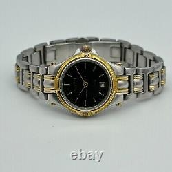 Women's Vintage GUCCI Two-Tone All Steel Swiss Made Watch Black Dial 9040L withBox