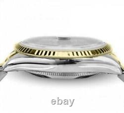 Montre Rolex Datejust 36 MM cadran noir à chiffres romains, bracelet Jubilee bicolore.