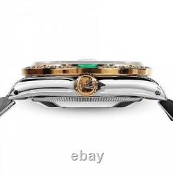 Montre Rolex Datejust Emerald 31mm avec cadran bleu perle et lunette/lugs en diamant, deux tons.