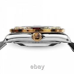 Montre Rolex Datejust Ruby 36 MM avec cadran à chiffres romains blancs et diamants en deux tons