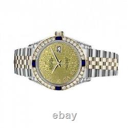 Montre Rolex Datejust Sapphire 26 MM Champagne Logo Cadran Romain Deux Tons Diamant