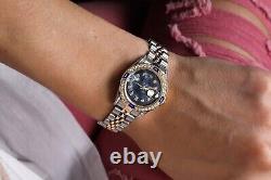 Montre Rolex Datejust Sapphire 26 MM avec cadran en perle de Tahiti, bicolore avec diamants