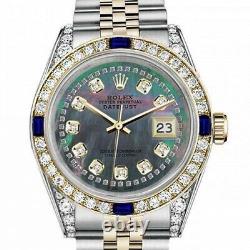 Montre Rolex Datejust Sapphire 36 MM cadran en perle noire deux tons avec diamants