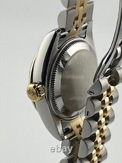 Montre Rolex pour dames Quickset en deux tons avec cadran champagne jubilé serti de diamants de l'usine