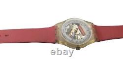Montre Swatch vintage rare pour dames AG 1986 Petite gelée de fraise Lk103 fabriquée en Suisse