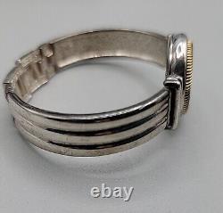 Montre à quartz pour dames Ecclissi en argent sterling 3010 avec bracelet 6.5 en argent 925 de 26mm deux tons