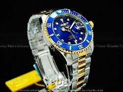 Montre bracelet bicolore automatique pour plongeur Grand Pro de 47 mm pour hommes Invicta avec cadran bleu