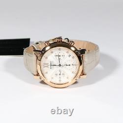 Montre chronographe Seiko pour femme avec cadran blanc texturé et ton doré rose SRW834P1