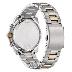 Montre pour homme Citizen Quartz Chronographe Cadran gris Bracelet bicolore AN8204-59H