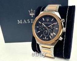 Montre pour hommes Maserati Stile 45 mm chronographe cadran bleu bicolore