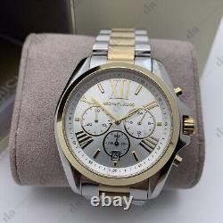 Nouvelle montre pour dames Michael Kors MK5627 Bradshaw Chronographe en argent et ton or
