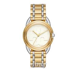 Nouvelle montre pour dames en acier inoxydable bicolore Tory Burch TBW7222 The Miller