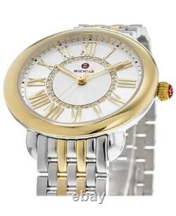 Nouvelle montre pour femme Michele Serein Mid Two-Tone en or 18 carats avec cadran en diamant MWW21B000148