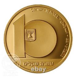 Pièce d'or d'Israël Le peuple du Livre 17,28g Or Proof 10 NIS