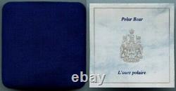 Pièce de 2 dollars en or avec preuve d'ours polaire de 1996 au Canada Ltd 5000 RCM Coa + boîte 2 dollar CN PRF