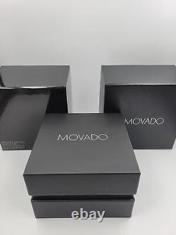 Prix de détail suggéré de 1095 $ - Montre suisse Movado Juro pour femmes, cadran noir, bicolore, 0607445, NEUVE.
