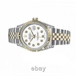 Rolex Datejust 36 MM Cadran Blanc Diamant Lugs Deux Tons Bracelet Jubilé Montre