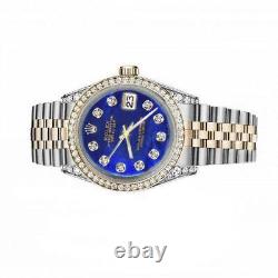 Rolex Datejust Cadran Bleu Perle 31mm Lunette/Demi-bracelet Diamant Montre Bicolore