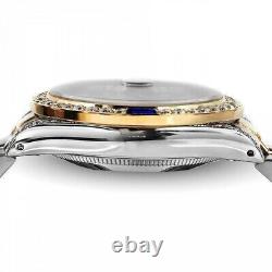 Rolex Datejust Saphir 26 MM Cadran Bleu Perle Lunette/Déploiement Diamant Montre Bicolore