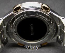 SEIKO SSG010 Coutura Montre chronographe RADIO SYNC SOLAR en acier inoxydable bicolore et or.