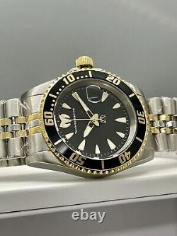 TechnoMarine Manta Sea Hommes 42mm Cadran Noir Suisse Deux Tons Bracelet Jubilee Montre
